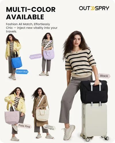 Miniatura 8 de Bolsa de mano para mujer con cremallera, bolsa de mano grande acolchada de 14 pulgadas para laptop con funda para carrito