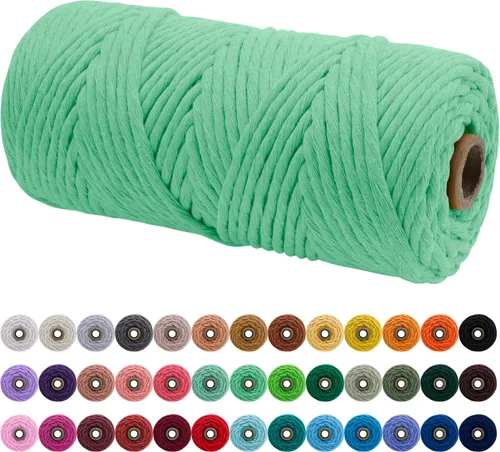 Miniatura 72 de JeogYong Cordón de macramé de un solo hilo 2mm x 164 yardas (492 pies) Cuerda de algodón suave, hilo de macramé 2 mm, suministros de macramé