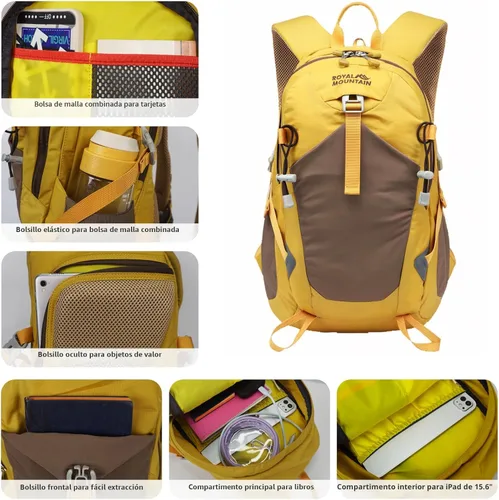 Miniatura 4 de Mochila de Senderismo Plegable Mochila de Viaje, Amarillo, 20 l, Exteriores