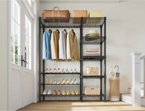 Miniatura 3 de VIPEK V7S Clothes Rack Heavy Duty Max Load 720lbs, Garment Rack with 7 Tiers Adjustable Shelves Portable Closet Metal Sturdy Wardrobe Storage System