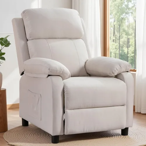 Miniatura 13 de Korser Silla reclinable, sillas de sala de estar para adultos, silla de lectura acolchada para asiento profundo con bolsillos laterales, reclinables