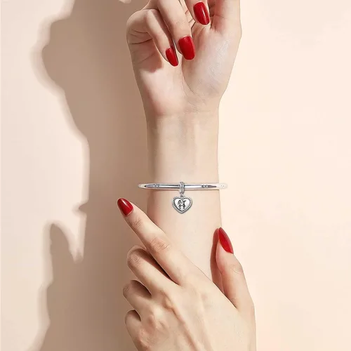 Miniatura 5 de Abalorios colgantes de corazón de hermana amor compatibles con pulsera Pandora, collar, joyería de cumpleaños para mujeres