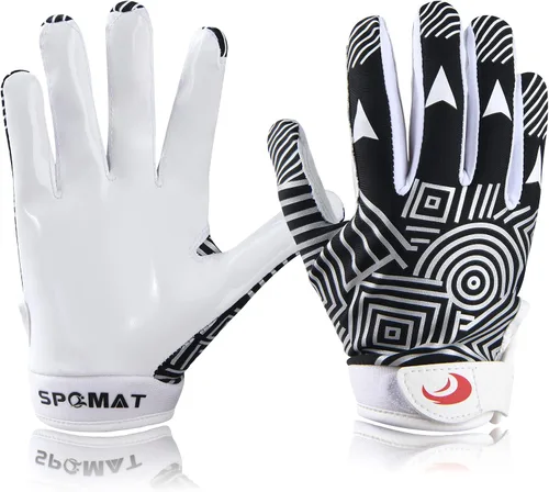 Miniatura 9 de Guantes de fútbol juvenil para niños, guantes receptores de agarre de silicona con capacidad de súper palo para la mejor experiencia de juego