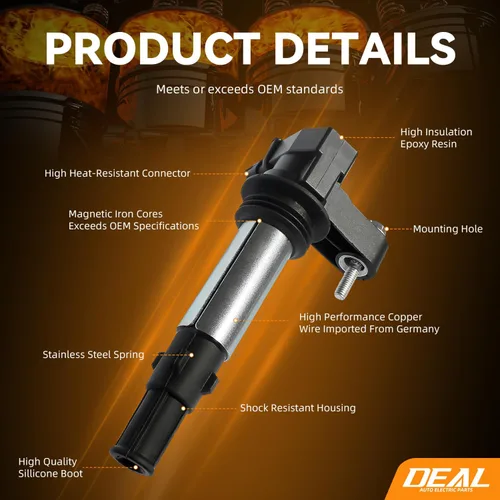 Miniatura 3 de DEAL Paquete de bobinas de encendido, compatible con Allure LaCrosse Rendezvous Enclave Traverse Vectra Acadia Outlook 9-3SRX CTS STS 2.8L 3.6L V6