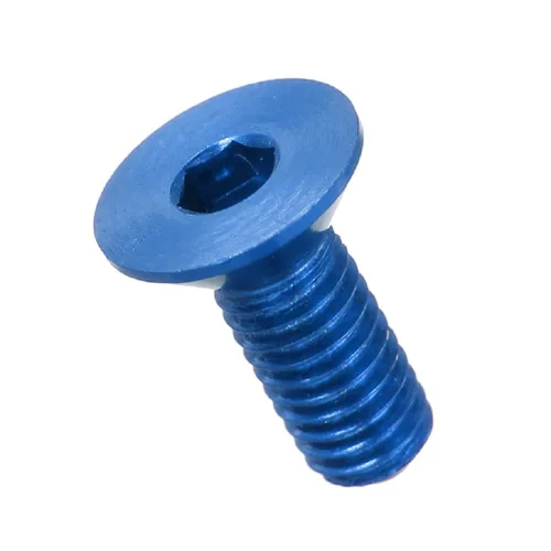 Miniatura 8 de 20 tornillos planos M3 7075 Tornillos Allen de aleación de aluminio Tornillos hexagonales Tornillos de cabeza plana (azul, 0.315 in)