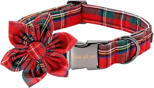 Miniatura 22 de Unique style paws Collar de perro con flor, collar de perro ajustable, patrón de flores, collar duradero para mascotas para perros pequeños, Flor