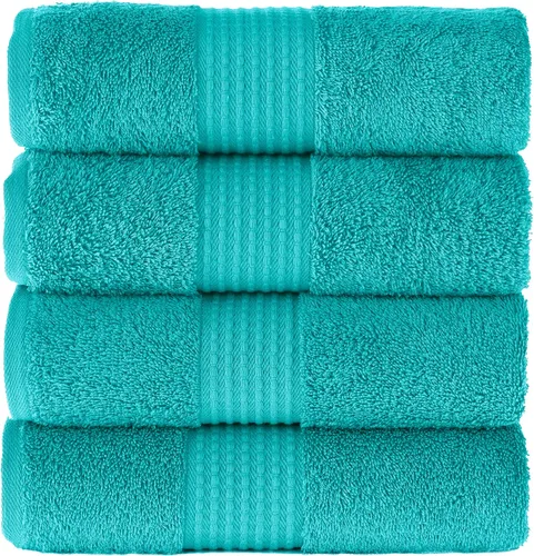 Miniatura 44 de MAURA Basics - Toallas de baño de 100 % algodón turco con bucles de gancho. Juego de toallas de felpa absorbentes de lujo extra grandes para baño