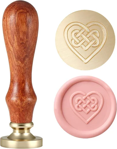 Yoption Sello de cera de corazón celta, decoración en invitaciones de boda, sobres de carta, paquetes de vino, sellos de tarjetas de San Valentín
