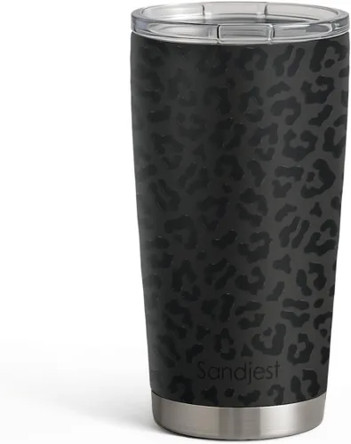 Miniatura 30 de SANDJEST Vaso de baloncesto con aislamiento de acero inoxidable de 20 onzas, taza de café de viaje, vasos deportivos, regalos para amantes