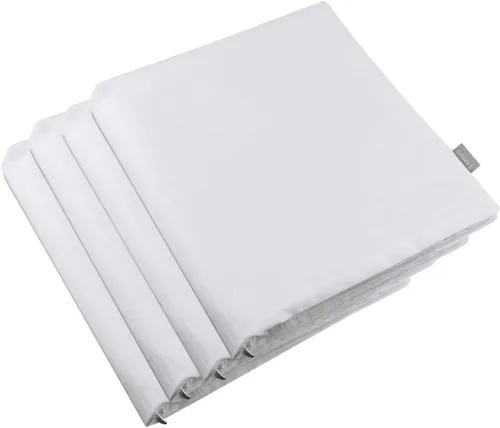 Miniatura 17 de Thmyo - Paquete de 4 fundas de almohada decorativas de 100 % algodón para lumbar, cómodas, sólidas, para Navidad/Halloween, fundas de cojín Blanco