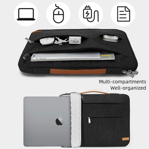 Miniatura 5 de KINGSLONG Funda para laptop de 13.3 pulgadas, bolsa delgada a prueba de golpes, funda de transporte para computadora compatible con MacBook Air/Pro