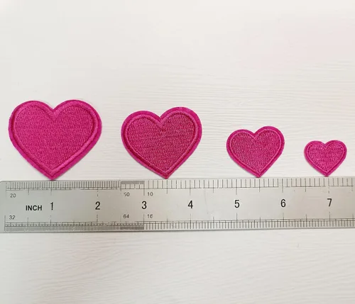 Miniatura 4 de 24 parches para planchar con corazón rosa y rosa, parches bordados con corazón para ropa, chaquetas, sombreros, mochilas, jeans 2-Rosa
