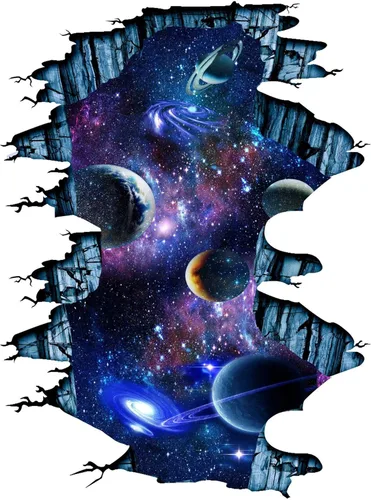 Miniatura 15 de Quanhaigou Calcomanías de luna que brillan en la oscuridad para pared o techo – Calcomanías de pared de luna grande luminosas verdes decoración