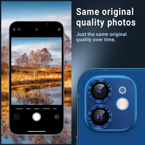 Miniatura 3 de AFARER [Paquete de 2] protector de lente de cámara para iPhone 12 Mini, protector de lente de cámara Ultra HD, cubierta de lente de vidrio templado
