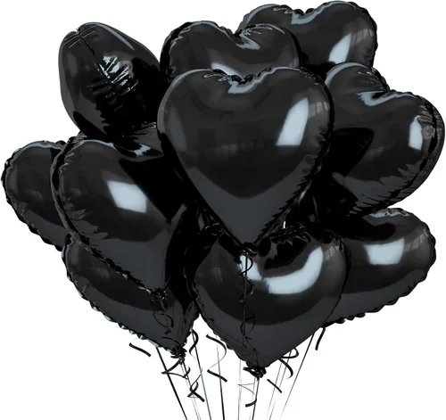 Miniatura 45 de Globos de corazón azul bebé, 10 piezas de globos en forma de corazón azul claro y blanco pastel, globos de papel de aluminio blanco arena crema