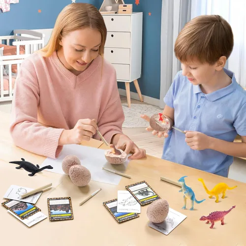Miniatura 5 de Kit de huevos de dinosaurio para niños, juguetes de dinosaurio para niños de 3 a 12 años de edad, kit de excavación de 12 huevos de dinosaurio