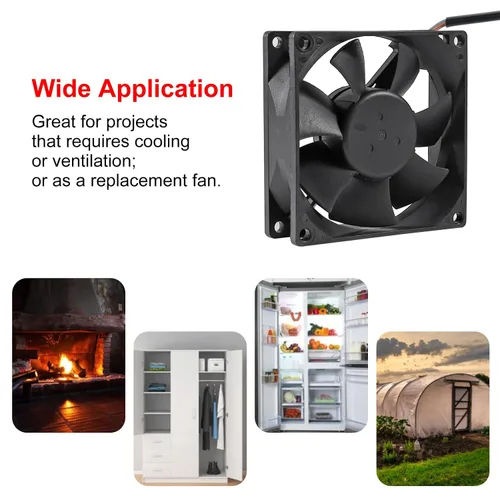 Miniatura 7 de 2 unids 8025 ventilador 220 V 240 V alta velocidad doble rodamiento de bolas 3.150 in ventilador más fresco 3.150 in x 3.150 in x 0.984 in