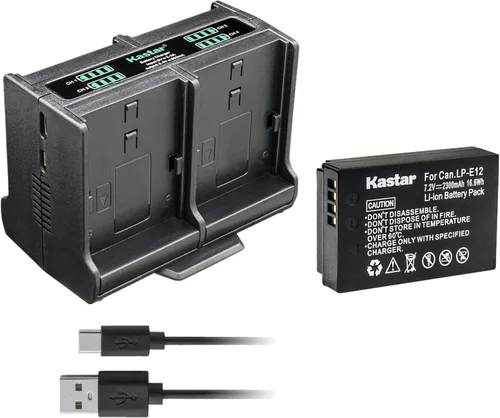 Miniatura 9 de Kastar Cargador de batería cuádruple compatible con batería Canon LP-E12 LPE12, cargador Canon LC-E12 LC-E12E, Canon EOS 100D EOS M M2 M10 M50 Mark2