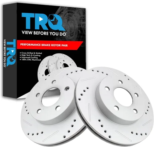 Miniatura 119 de TRQ Juego de rotores de freno de rendimiento trasero con revestimiento G premium compatible con Mazda 6 2014-2021