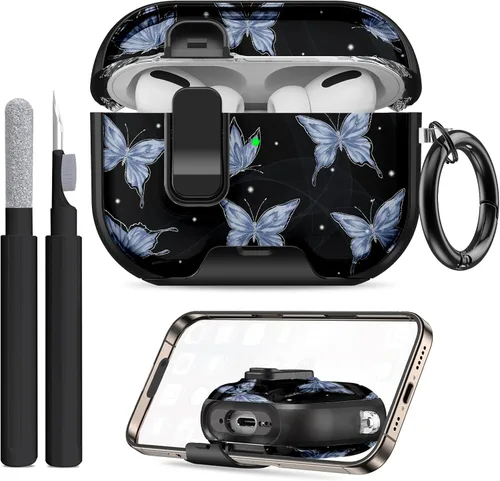 Miniatura 29 de Funda compatible con Airpods Pro 3 (2025) con soporte para teléfono y kit de limpieza, bonito clip de silicona suave para Apple AirPods Pro de 3ª