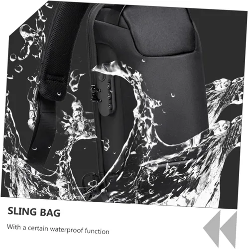 Miniatura 8 de VALICLUD Mochila de viaje impermeable bolsa de pecho bolsa inclinada tela Oxford bolsa de mensajero deportivo hombre hombres bolsas de hombro, Negro