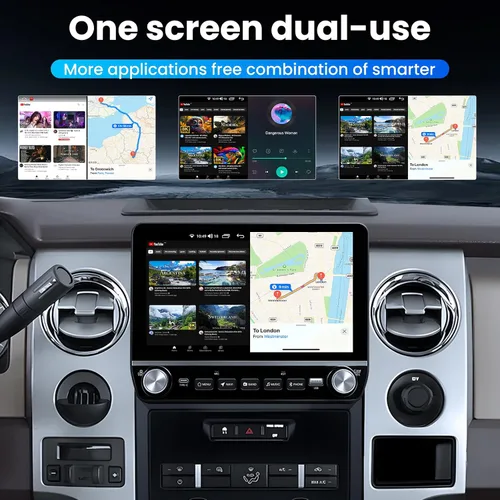 Miniatura 6 de Para Ford F150 Radio 2009-2014: Estéreo de pantalla táctil QLED, CPU de 8 núcleos 4+64G, Carplay Android Auto, compatible con actualización OTA