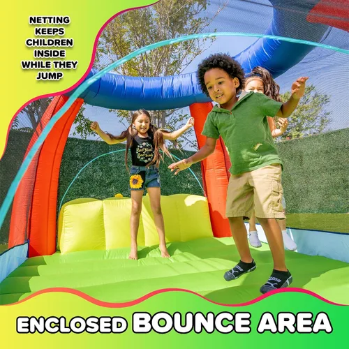 Miniatura 3 de Sportspower My 1st Climb N Play - Casa inflable con pared de tobogán y escalada, soplador de 450 W incluido, gorila grande para interiores