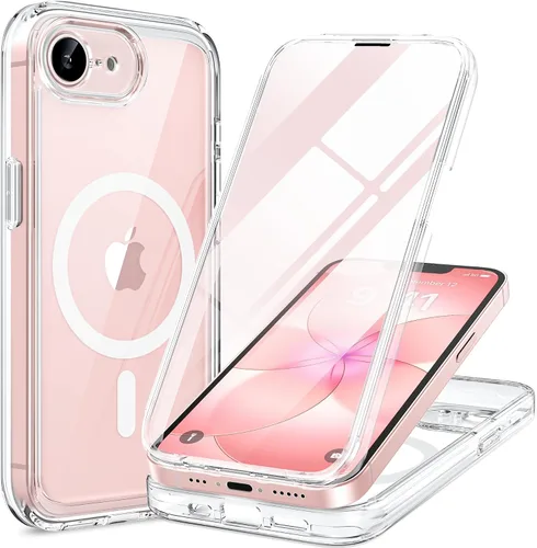 Miniatura 196 de Miracase Funda para iPhone 13 de 6.1 pulgadas, [sin burbujas] funda de teléfono de cuerpo completo con pantalla de vidrio completa integrada, sin