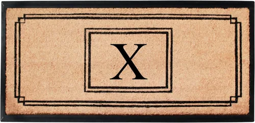 Miniatura 48 de A1HC - Tapete de puerta con monograma de fibra de coco natural para puerta delantera, 24 x 48, felpudo duradero tratado anti-desprendimiento