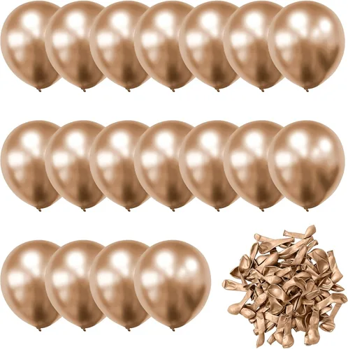 Miniatura 7 de Globos dorados champán, 60 globos pequeños de látex champán metálico de 5 pulgadas para arco de guirnalda de globos, globos cromados y champán de 5