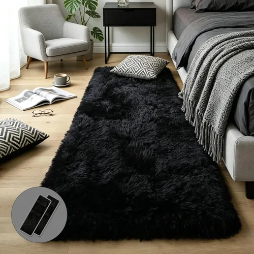 Miniatura 85 de KCHOWUA Alfombras Esponjosas y Peludas de Unicornio para Dormitorio de Niñas, 3x5 pies Lavable Antideslizante Alfombra de Área Shag Peluda para Sala