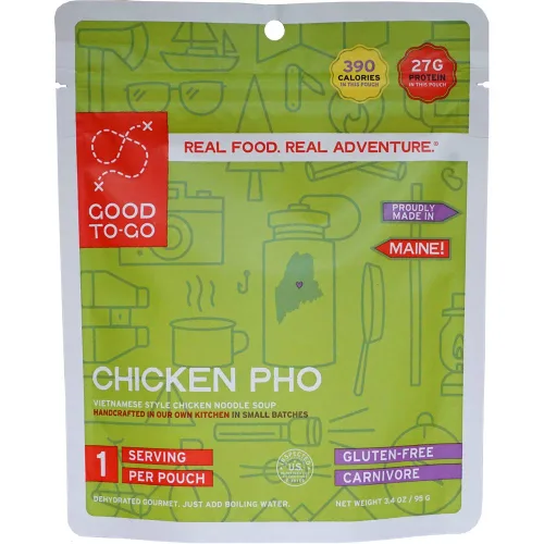GOOD TO-GO Chicken Pho | Alimentos de camping, comida para mochileros (porción individual) | Solo agrega comidas de agua, comidas para mochileros |