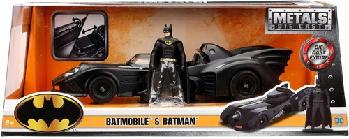 Miniatura 2 de Juguete para varón del Batimóvil de 1989 a escala 1:24 con muñeco de Batman, marca Jada Toys, línea Metals