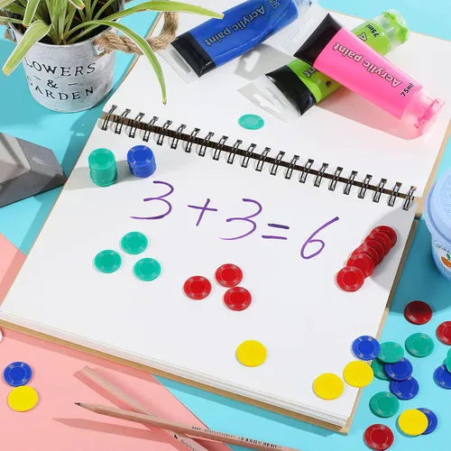 Miniatura 5 de Skylety 400 fichas de póquer de plástico Fichas de juego de 4 colores para niños jugando aprendiendo matemáticas contando juegos de bingo tarjeta