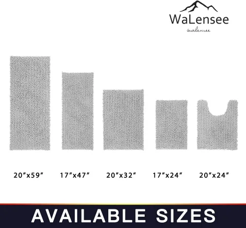 Miniatura 256 de Walensee Alfombra de baño antideslizante (24x17 pulgadas, rosa polvoriento) absorbente de agua, súper suave, lanuda de felpilla, lavable a máquina