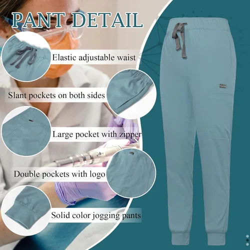 Miniatura 4 de VIAOLI Conjunto de ropa quirúrgica para mujer, conjunto de camiseta médica y pantalón deportivo, ropa de trabajo, traje deportivo moderno y clínico