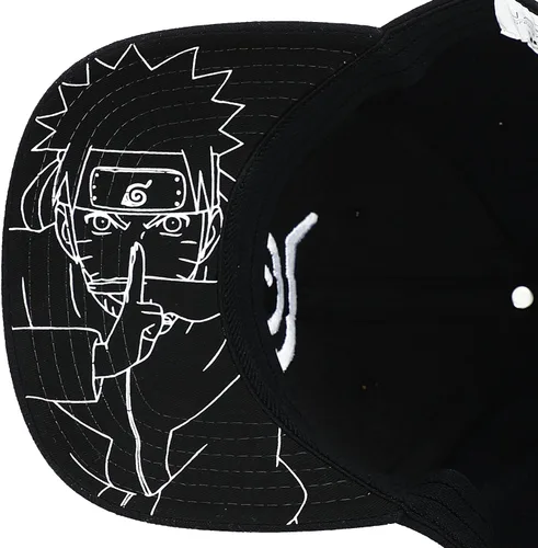 Miniatura 5 de Naruto - Gorra negra con diseño de dibujos animados bordados, ajuste elástico, color negro