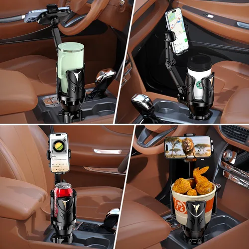 Miniatura 7 de Soportes para teléfono para tu automóvil, expansor ajustable para portavasos del coche con agarre de goma, sujeción segura, uso en múltiples