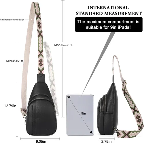 Miniatura 4 de Bolsos cruzados CLUCI para mujer y hombre, bolso bandolera de cuero, mochila de cuerpo cruzado para mujer, regalos para mujeres, cumpleaños, único