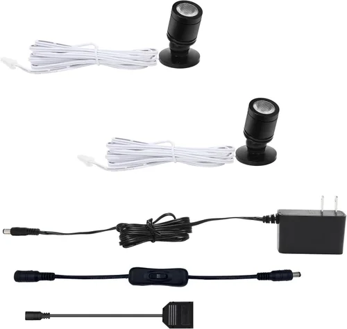 Taysing Foco LED para interiores, mini-foco para exhibición, pinturas, imágenes, plantas, joyas, estantes, armarios, carteles, escaparate (blanco