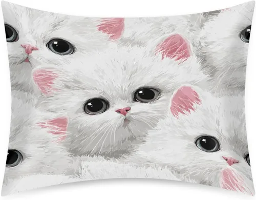 Miniatura 44 de Funda de almohada de satén de unicornio rosa lindo para cabello y piel, tamaño estándar, funda de almohada de seda suave de satén refrescante