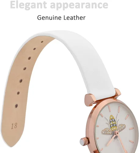 Miniatura 3 de WOCCI Correas de reloj elegantes, correas de repuesto de cuero genuino para hombres y mujeres, ancho de la correa 0.315 in, 0.394 in, 0.472 in