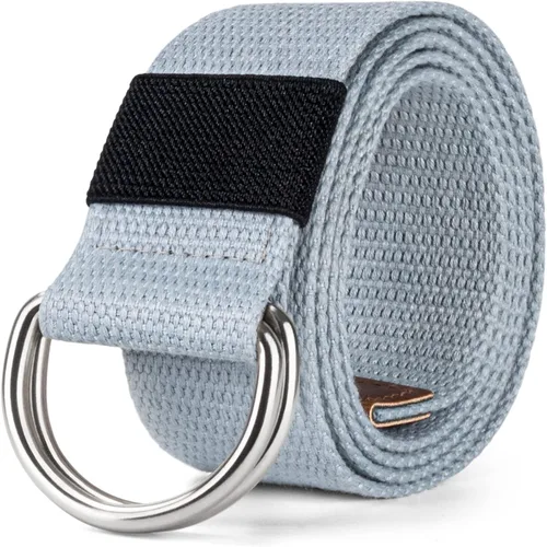 Miniatura 20 de Cinturón para mujeres y hombres de lona con hebilla negra 1 1/2" de ancho extra larga color sólido