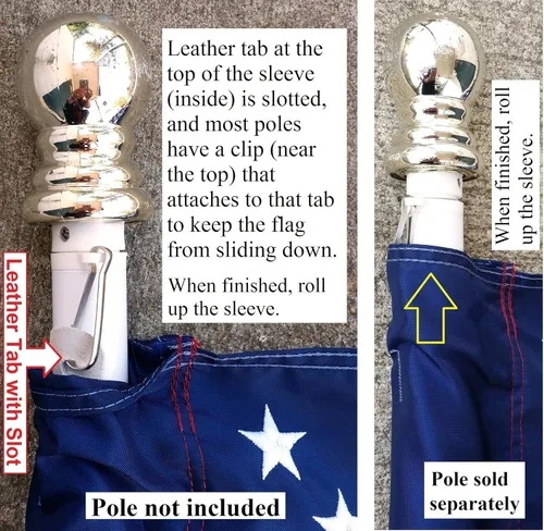 Miniatura 5 de US Flag Factory bandera estadounidense 2.5 x 4 pies (manga para mástil) bandera de nylon SolarMax para exteriores