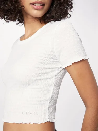 Miniatura 5 de GUESS Top ahumado de manga corta con cuello redondo para mujer