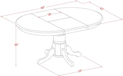 Miniatura 7 de East West Furniture AVIP5-BMK-W - Juego de mesa y sillas de cocina de 5 piezas, incluye una mesa de comedor ovalada con hoja de mariposa y 4 sillas