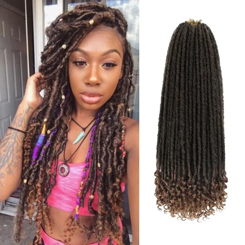 Miniatura 27 de 6 paquetes de cabello de ganchillo Goddess Locs, locs falsos rectos de 12 pulgadas para ganchillo, extensiones de cabello sintético suave rizado