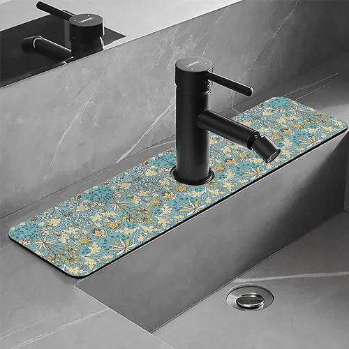 Protector contra salpicaduras para grifo de fregadero de cocina, tapete absorbente de grifo, alfombrilla de silicona para atrapar agua para