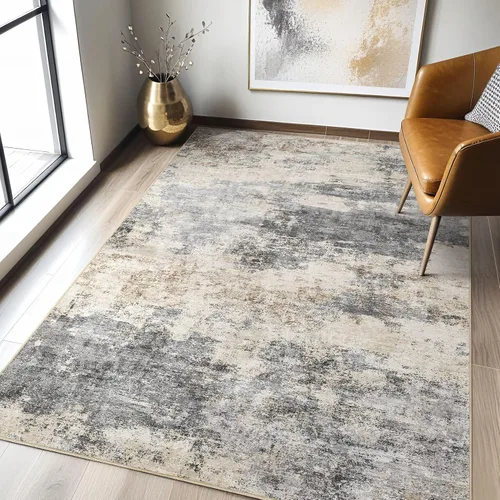 Miniatura 180 de Alfombra de pasillo lavable para cocina: 3 x 10 pies, antideslizante, abstracto, suave, moderno, resistente a las manchas, para interiores, piso