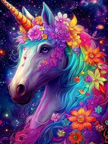 Yikenjoy Kit de arte de diamante de unicornio para adultos – Kit de pintura de diamante de unicornio 5D para principiantes, taladro completo para